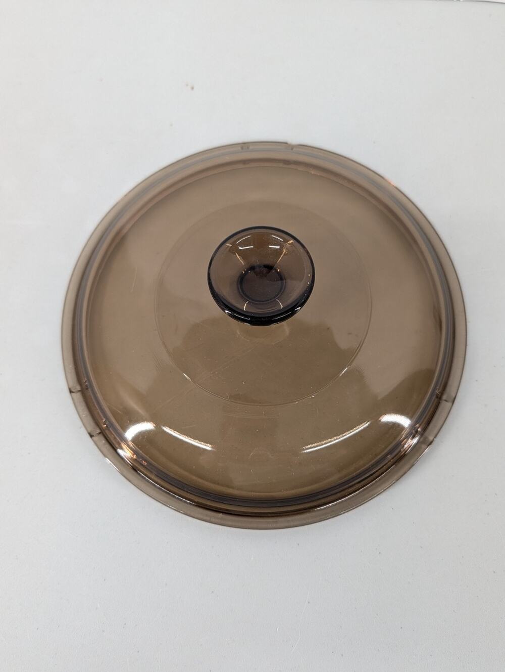 PYREX Vision Ware V-2.5-C Amber Replacement Lid Corning 8 Inch Vintage